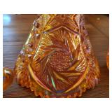 Imperial Marigold Carnival Glass Punch Bowl Set