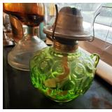 Green Moon & Star Finger Oil Lamp