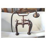 Nice French Porcelain Bath Tub / Brass Feet