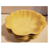 Four Vintage Cabbage Leaf Bowls