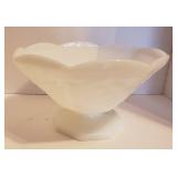 Footed Milk Glass Fruit Bowl