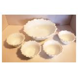 Lily Pons Milk Glass Salad / Fruit Bowl Set