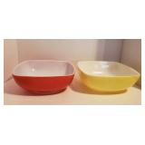 Red & Yellow Pyrex Bowls