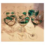 Six Stained Glass Wine Stems