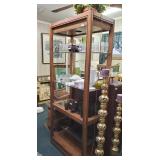 Wood & Glass Open Shelf Display Cabinet / Nice