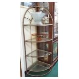 Metal / Glass Corner Shelf / Excellent Condition