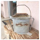 Vintage Galvanized Laundry Bucket