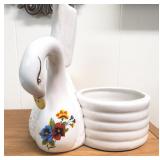 Vintage Swan Pottery Planter