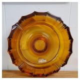 Amber Fostoria Coin Glass Ash Tray