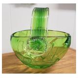 Green Art Glass Basket