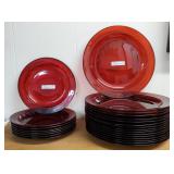 Ruby Red French Plates