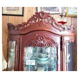 Beautiful Curved Front Mahogany Curio Cabinet