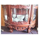 Beautiful Curved Front Mahogany Curio Cabinet
