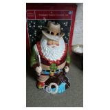 Western Santa Christmas Cookie Jar