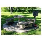 Concrete Table w/ 3 Benches