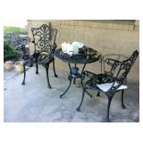 Cast Metal Table w/ 4 Chairs