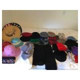 Lot F hats and scarves