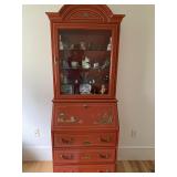 #30 Red Asian style “Ming Red handpainted” secretary