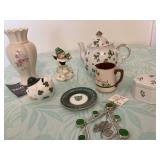 #43 Irish lot Donegal, teapot music box, etc  $30