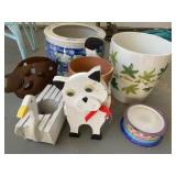 #71 Garden pots wooden & ceramic $18
