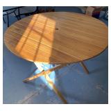 #68 Round solid wood folding table $25