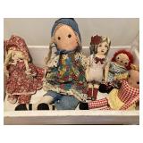 #85 lot of 5 vintage soft dolls  $15