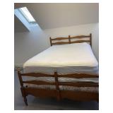 #100 full wood frame bed complete