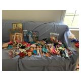 #91 large collection of Barbie, friends and family with books and many clothes including some Ken