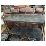 iron and stone shelves