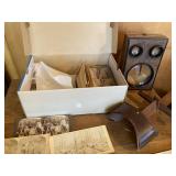 stereoscope, French viewer, and box of good photos