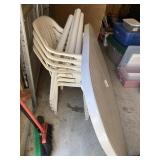 plastic table and chairs