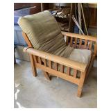 reclining wooden chair