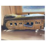 3 separate windup trains with tracks