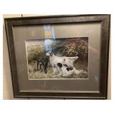 antique print - 3 dogs