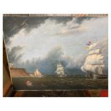 unsigned large oil painting