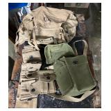 military duffel, bags, and ammo belt $