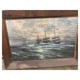lg oil in heavy oak oak frame