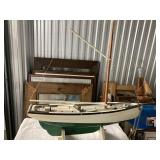 wt. and green one mast wooden