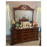 BASSETT DRESSER WITH BEVELED GLASS MIRROR