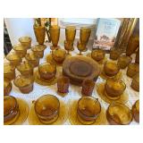 MASSIVE SET OF AMBER GLASS