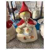 VINTAGE HULL WARE LITTLE RED RIDING HOOD COOKIE JAR c. 1940