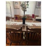DINING TABLE AND SIX CHAIRS