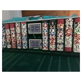 THREE SETS POKER CHIPS IN SILVER CASES
