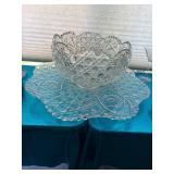 AMAZING VINTAGE PUNCH BOWL AND LARGE PLATTER