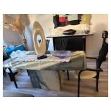 CUSTOM MADE MARBLE DINING TABLE WITH CENTER BASE