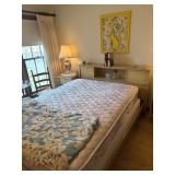 DOUBLE SIZE BED WITH BOOKSHELF HEADBOARD c. 1940