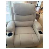 LEATHER RECLINER WITH REMOTE-HEAT-MASSAGE