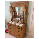 ANTIQUE DRESSER WITH MIRROR