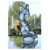 9) Car mascot shape, lady reclining standing backwards, frosted, signed - Asking Price: $375