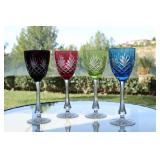 20) Set of 4 Faberge Crystal Odessa Colored Hock Wine Glasses - Asking Price: $320